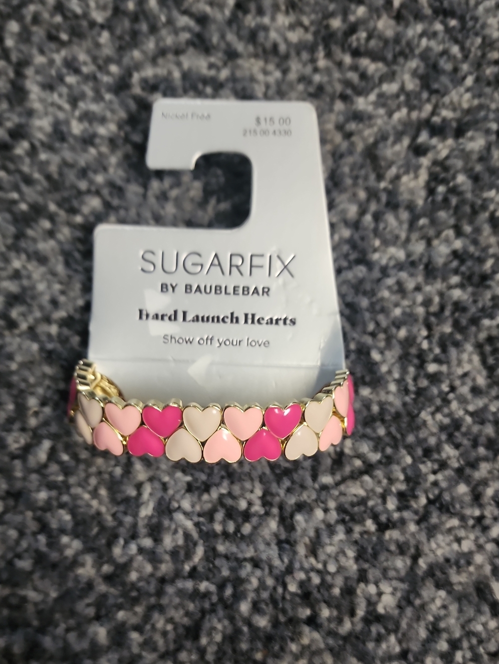 Pink Heart Stretch Bracelet